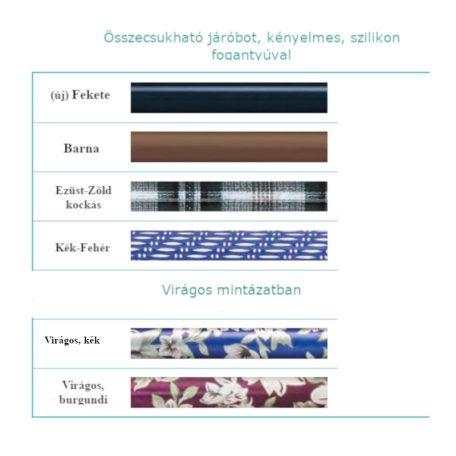 Színes összecsukható járóbot komfort szilikon fogantyúval SD
