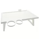 Műanyag reggeliző ágyasztal pohártartóval