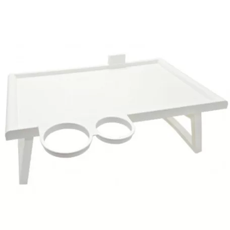 Műanyag reggeliző ágyasztal pohártartóval