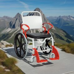   Genf önhajtós nagy teherbírású gördíthető szoba wc zuhanyszék egyben 130 kg