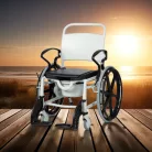 Miami önhajtós nagy teherbírású gördíthető szoba wc zuhanyszék egyben 150 kg