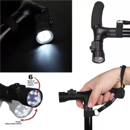 Magic cane összecsukható állítható járóbot LED lámpával