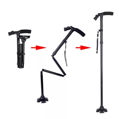 Magic cane összecsukható állítható járóbot LED lámpával