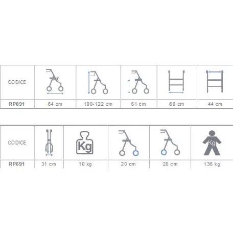 ERA állítható magasságú kartámaszos rollátor ülő felülettel 