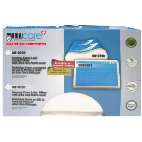 Memori foam anatomiai alvó párna gél betéttel Aloe Vera huzattal (60 x 40 x 10/12 cm)