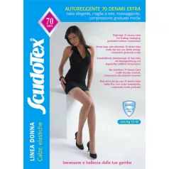   S-488 Scudotex combharisnya 70 den csipke berakással, csúszásgátló extra szilikon tapadócsíkkal Nero
