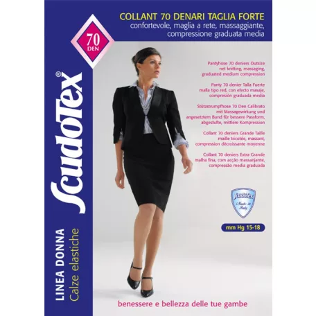 S-479 Scudotex Extra méretű kompressziós harisnyanadrág 70 den Nature, erősebb testalkatú hölgyeknek