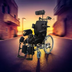   DIONE I Komfort kerekesszék párnázott üléssel dönthető háttámasszal 24" QR kerékkel