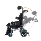 DIONE II Komfort kerekesszék párnázott üléssel dönthető háttámasszal 12" kerékkel 803401