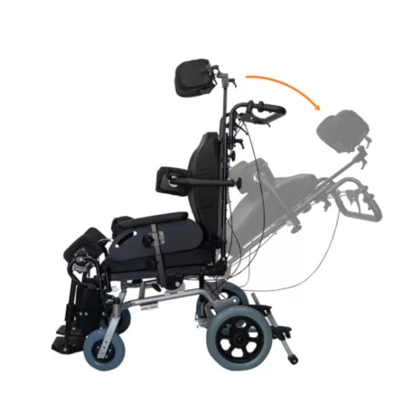 DIONE II Komfort kerekesszék párnázott üléssel dönthető háttámasszal 12" kerékkel 803401