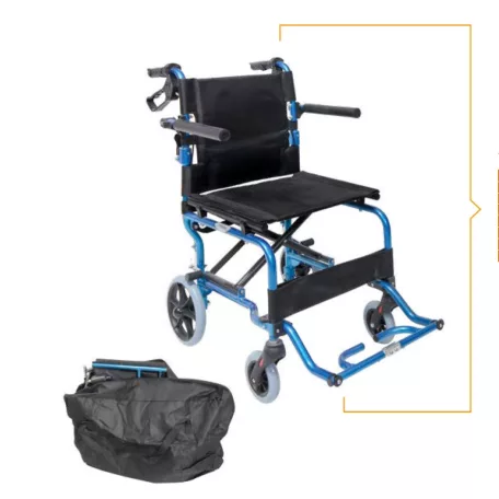 Blue Max összecsukható ultra könnyű aluminium transport kerekeszék