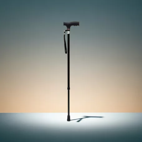 Állítható magasságú alumínium sétabot, fekete Mobiak