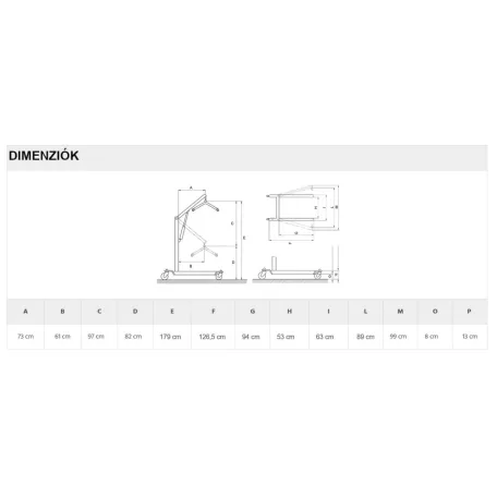 Hidraulikus betegemelő lift karos lábnyitássa 180 kg teherbírás RI827