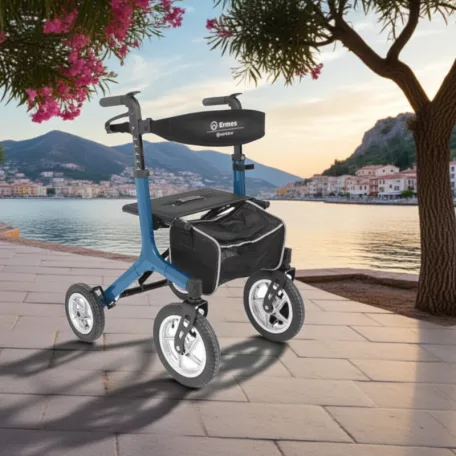 Ermes festett alumínium Rollator 4 felfújható kerékkel 