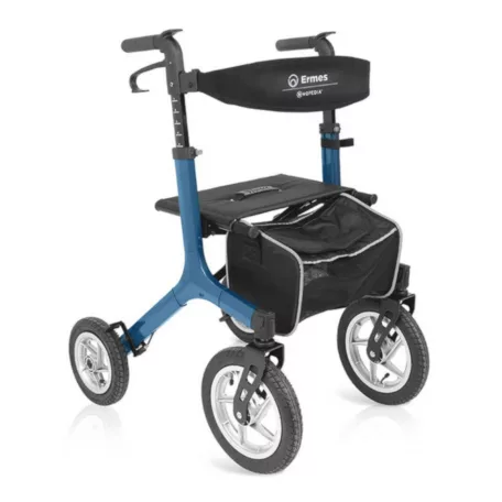 Ermes festett alumínium Rollator 4 felfújható kerékkel 