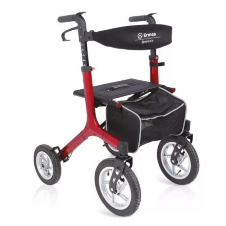 Ermes festett alumínium Rollator 4 felfújható kerékkel 