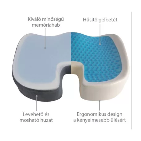 Memóriahabos anatómiai ülőpárna komfort gél betéttel GYVMF11